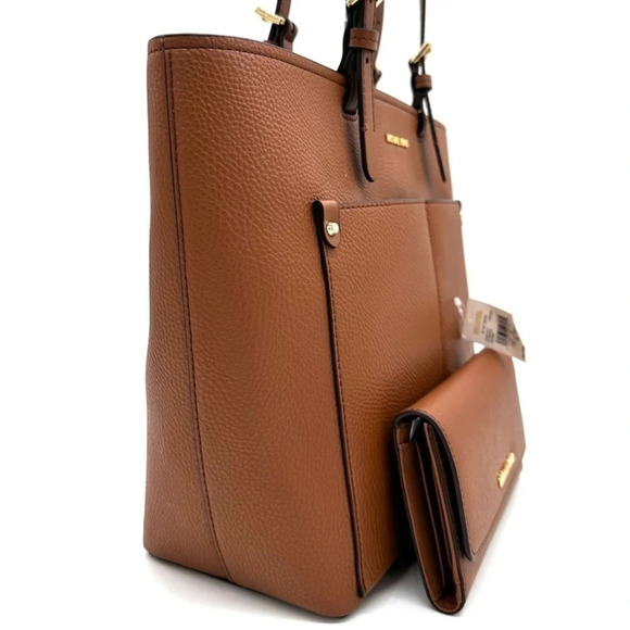 Michael Kors Jet Set Medium Pocket Tote Bag & Large Trifold Wallet Luggage (NWT) - Picture 4 of 14